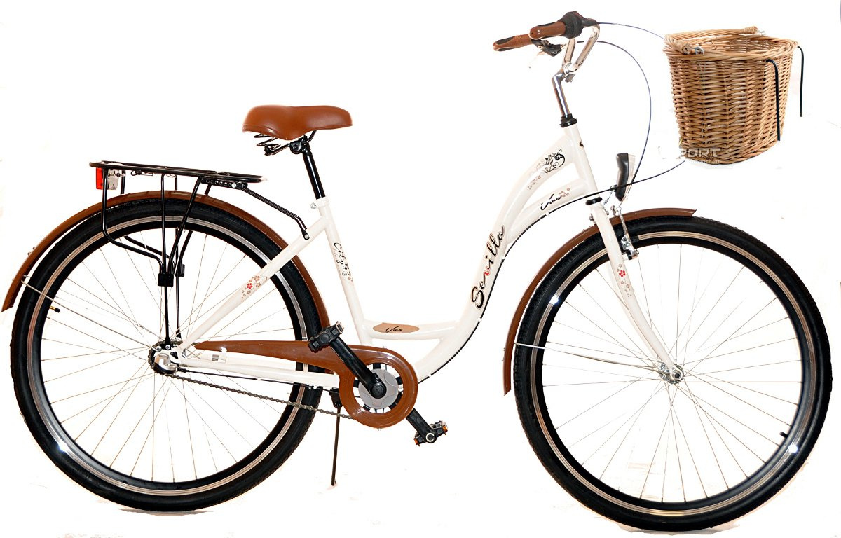 Rower damski miejski 28 Sevilla Viva 3 biegi BIAŁY stożki ROWERY