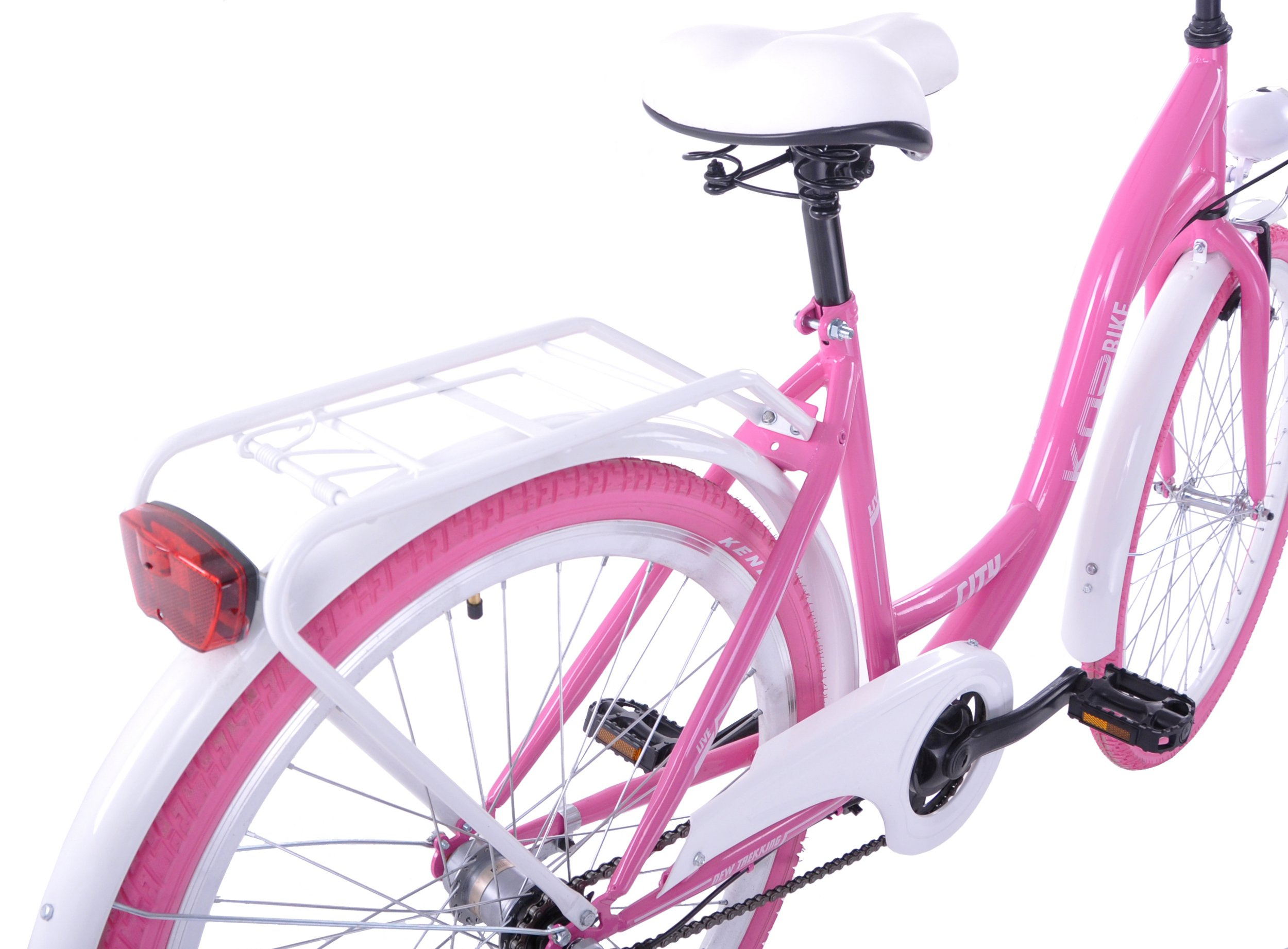 Rower miejski damski 26 Kozbike białoróżowy ROWERY \ Miejskie \ Inne marki ROWERY \ Kozbike