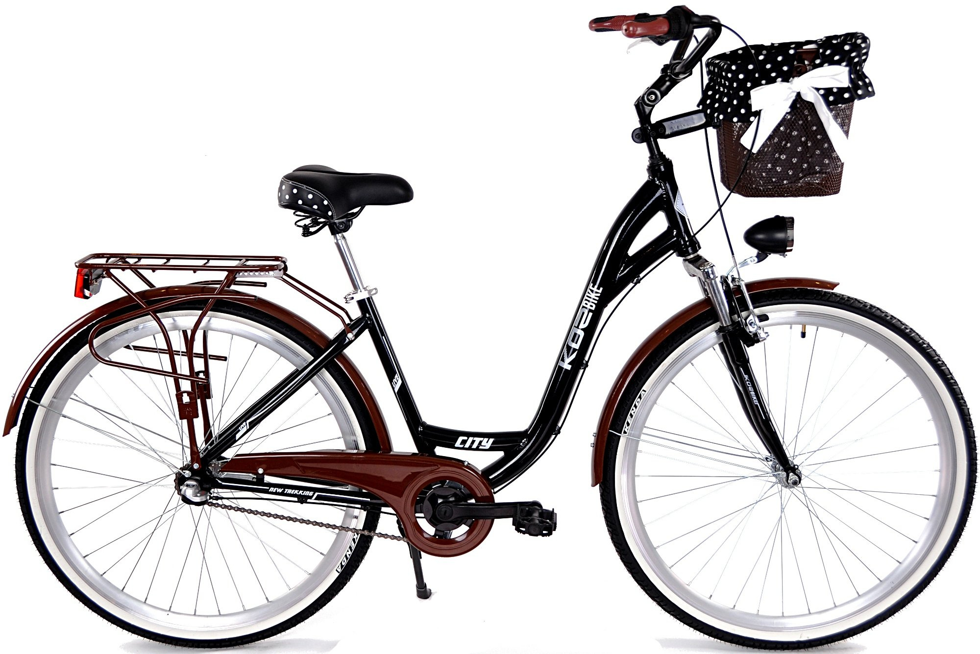 Rower miejski damski Kozbike 28 czarny (3 biegów) amortyzowany ROWERY