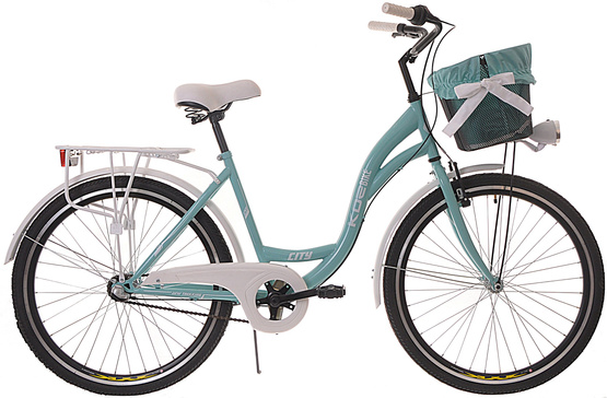 Rower miejski damski 26 Kozbike K24 3 biegi morsko-biały (2P2)