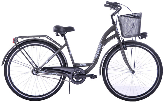Rower miejski 28 damski Kozbike K3 3 biegi grafitowy (J5,J12)