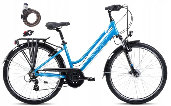 Rower Romet Gazela 26 2 S(15") niebiesko-kremowy + ZAPIĘCIE