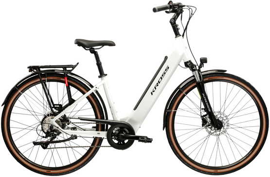 KROSS TRANS HYBRID 1.0 L(19") 28 rower elektryczny perłowy/czarny połysk 