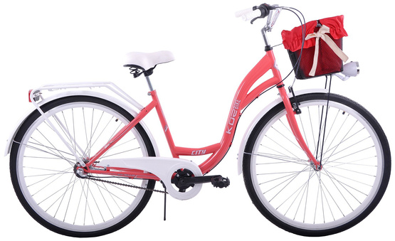 (K28) Rower miejski damski 28 Kozbike 3biegi kolor koral (J1,J11)
