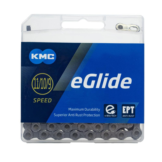 Łańcuch rowerowy KMC eGLIDE ept 9-11SP/132L/ srebrny BEGLIEP32