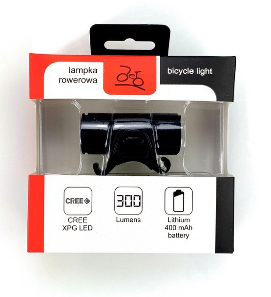 Lampa przednia rowerowa AU902 300L  Lumenów