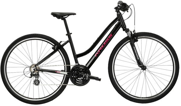 KROSS EVADO 2.0 D L(19") 28 rower CZARNY RÓŻOWY POŁYSK (A5)