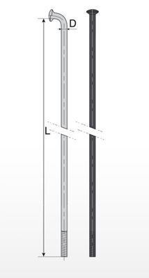 Szprychy Mach1 Plus  czarne 18/8 296mm z nyplem
