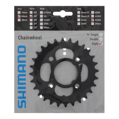 Tarcza mechanizmu korbowego 28T SHIMANO Acera FC-M361 do osł czarna