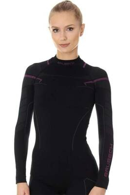 Bluzka damska Brubeck Thermo z długim rękawem czarny/różowy M LS13100A