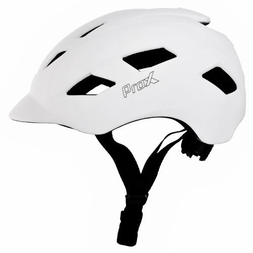 Kask rowerowy Prox Town Led rozm. L biały mat