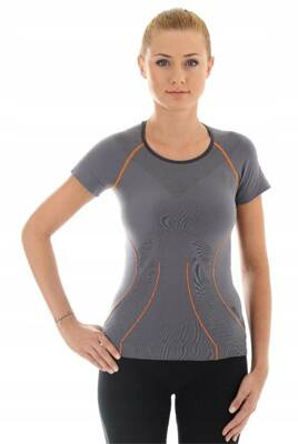 Koszulka damska Brubeck ATHLETIC jasny szary S SS10230