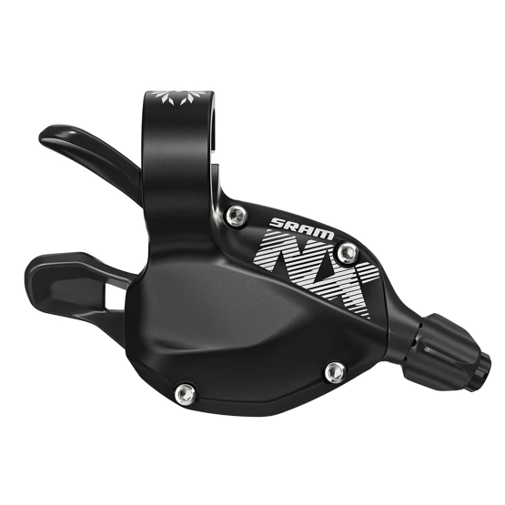 Manetka rowerowa SRAM NX eagle 12-rz prawa, czarna z zaciskiem dyskretny