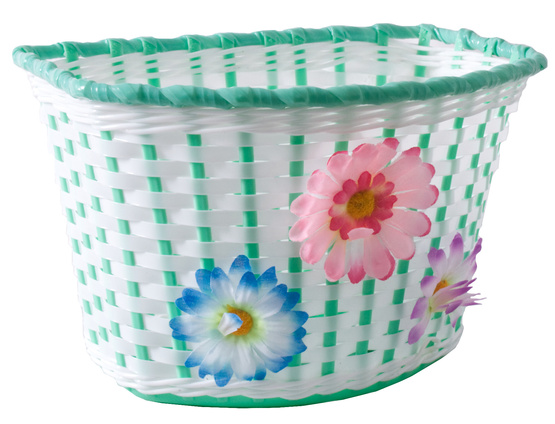 Kosz rowerowy Fuzlu Flowers zielony