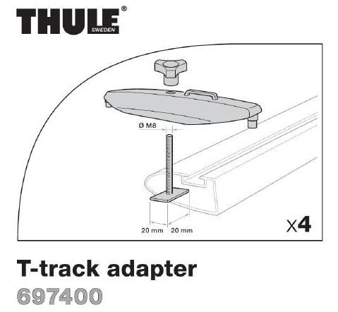 Adapter Thule do belek z rowkiem Powergrip / Fastgrip