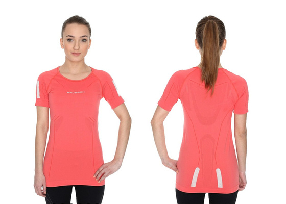 Koszulka damska krótki rękaw Brubeck Athletic koralowy S SS11080