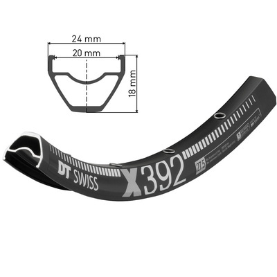 Obręcz rowerowa 29" DT Swiss X 392 czarny 622-20 VL 6,5mm 28 otw.