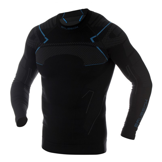 Bluzka męska Brubeck Thermo LS1304A czarny/niebieski XXL