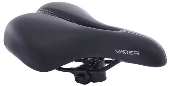 Siodło rowerowe Vader VD1152D-01 czarno brązowe z otworem