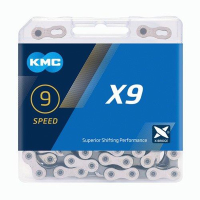 Łańcuch rowerowy KMC X9 114 ogniw srebrno szary BOX