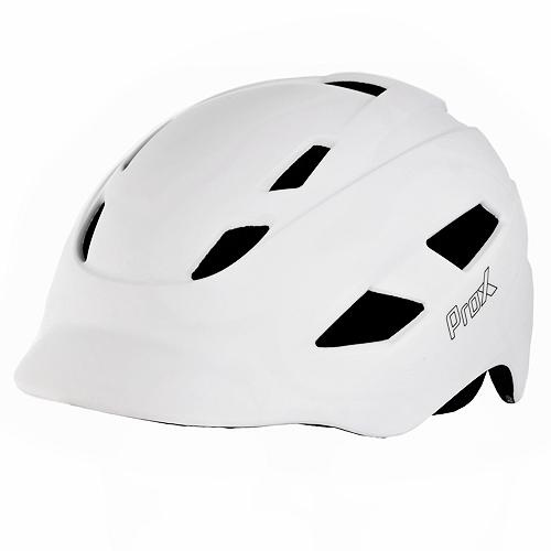 Kask rowerowy Prox Town Led rozm. L biały mat