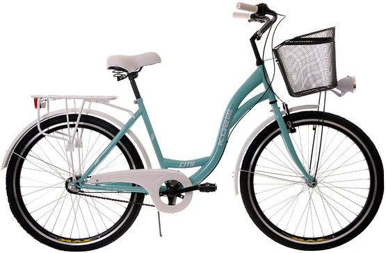 Rower miejski damski 26 Kozbike K24 3 biegi morsko-biały (2P2)