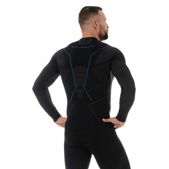 Bluzka męska Brubeck Thermo LS1304A czarny/niebieski XXL