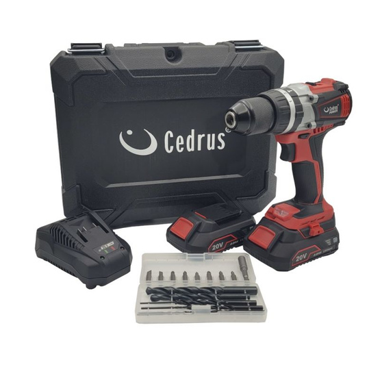 Wiertarko-wkrętarka udarowa Cedrus HD58Li-SET z baterią i ładowarką w walizce