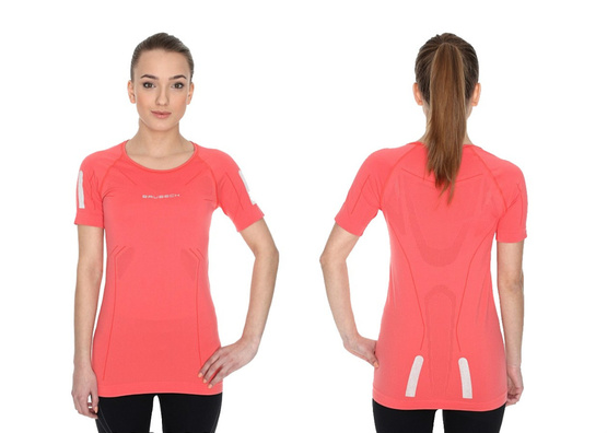 Koszulka damska krótki rękaw Brubeck Athletic koralowy S SS11080