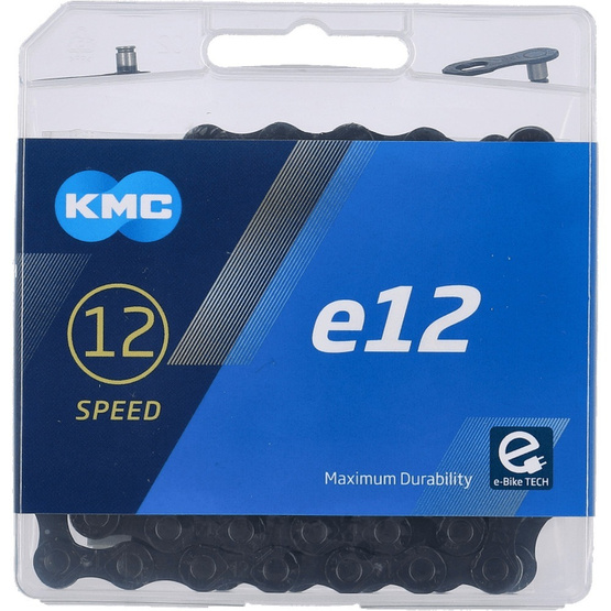 Łańcuch KMC e12 blacktech/ 12-speed/130l/ cza