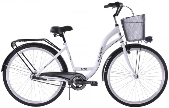 Rower miejski 28 Kozbike (K51) 3S biało-czarny  (przerzutka Sturmey Archer) (J11)