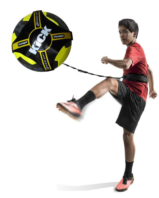 Zestaw piłkarski - piłka z pasem na gumie 