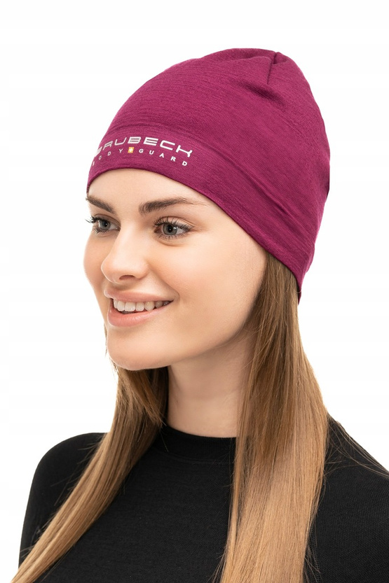 Czapka wełniana dwuwarstwowa unisex extreme wool śliwkowy S/M