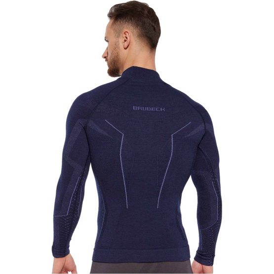 Bluza męska Brubeck Extreme Merino granat L LS1666M