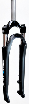 Amortyzator 28" SR Suntour NEX skok 63mm 1-1/8,25cm, ahead, dysk, sprężyna, czarny mat