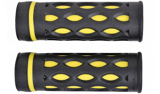Chwyty rowerowe Prox GP-48A żółto-czarne 95mm krótkie