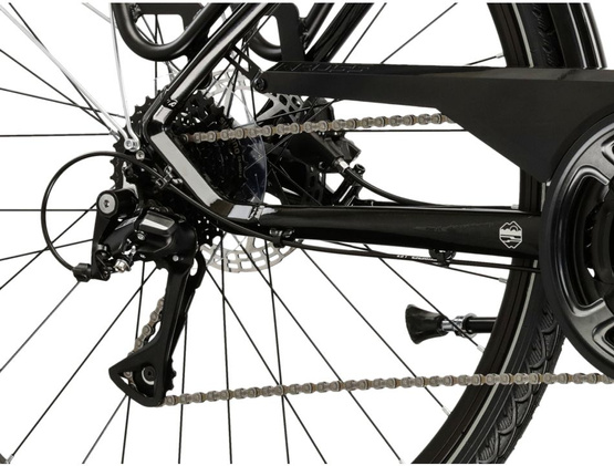 KROSS TRANS 4.0 D M(17") 28 rower CZARNY SREBRNY POŁYSK (B8)