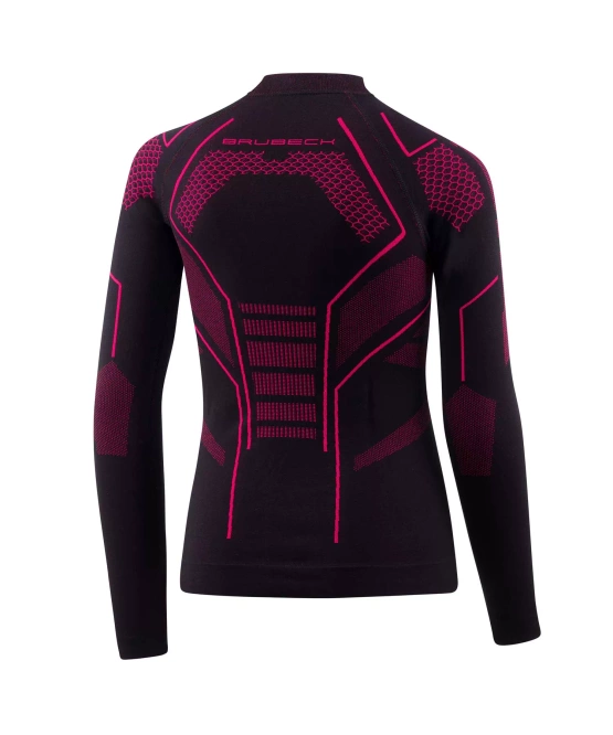 Bluza dziecięca Brubeck Thermo Junior czarny/fuksjowy LS1612J 140/146