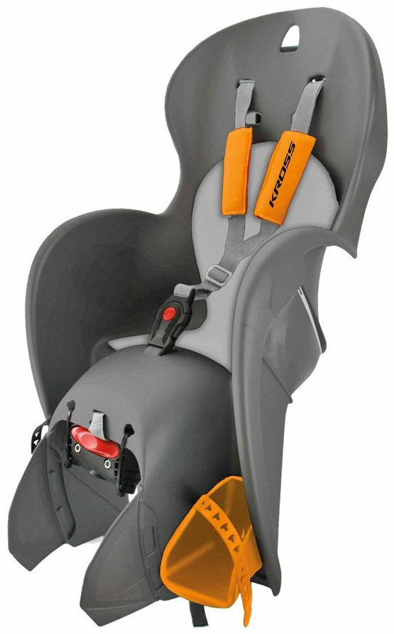 Fotelik rowerowy dziecięcy Wallaroo grey/orange KROSS 