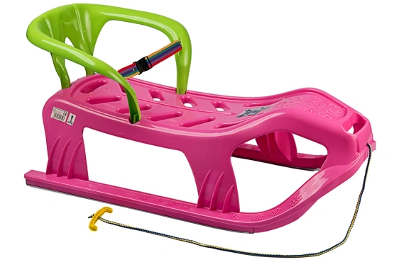 Sanki MARMAT Snow Star z oparciem rózowe