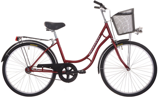 Rower miejski 26 Uniwersal Retro 26 tajw. bordowy