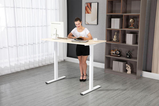 Biurko regulowane VertiGo Dual RXD2-3-3RR białe 140x70 cm Wysokość: 71-120 cm