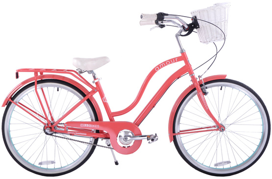 Rower miejski 26 Hello Bikes AMOUR 3S różowy 