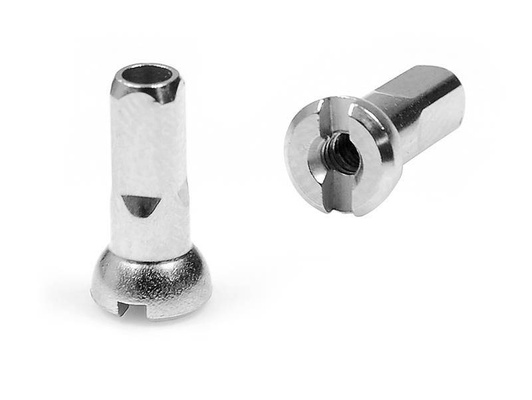 Nakrętka szprych CN 12mm mosiądz srebrna