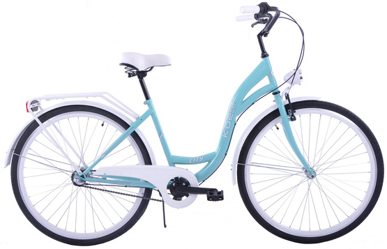 Rower miejski damski 26 Kozbike K24 3 biegi morsko-biały (2P2)