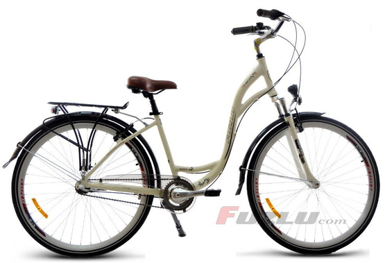 Rower miejski 28 Fuzlu New York 3S AMT Krem