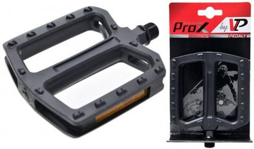 Pedały rowerowe ProX VPE-537 plastikowe czarne oś boronowa