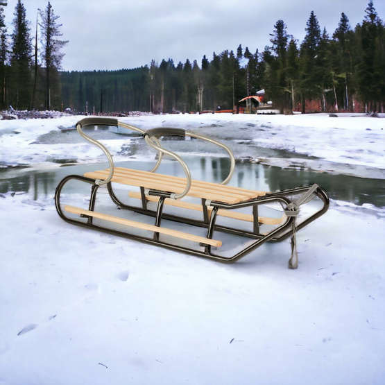 Sanki DUO-MAX z podwójnym oparciem czarne