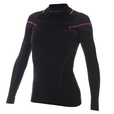 Bluzka damska Brubeck Thermo z długim rękawem czarno/różowy L LS13100