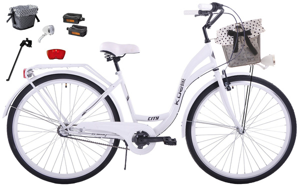 Rower miejski 28 damski Kozbike K25 biały 3 biegi (J3)